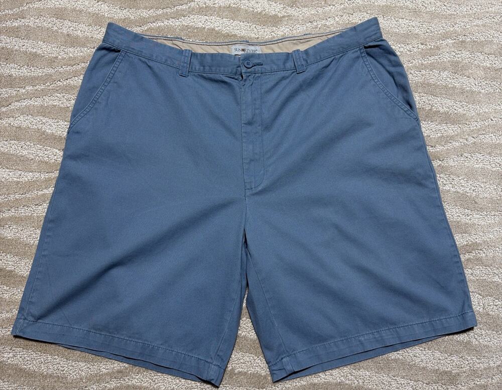 Sun River shorts men's 42 Blue chinos 100% cotton inseam 10”